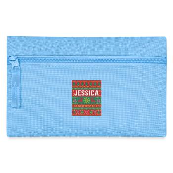 Festive Name Jessica Ugly Chrismas Style, Xmas  - Pencil Case - light blue - Front