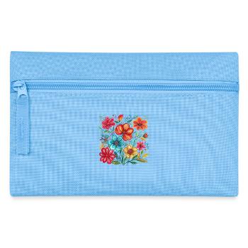Lebendige Blumenpracht - Federtasche - Hellblau - Vorne