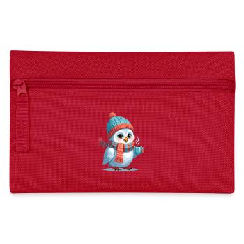 Winterpinguin mit Mütze und Schals - Federtasche - Rot - Vorne