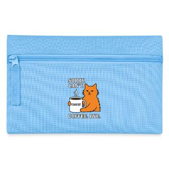 Désolé, je ne peux pas prendre de café. Au revoir. Chat drôle - Trousse - bleu clair - Devant