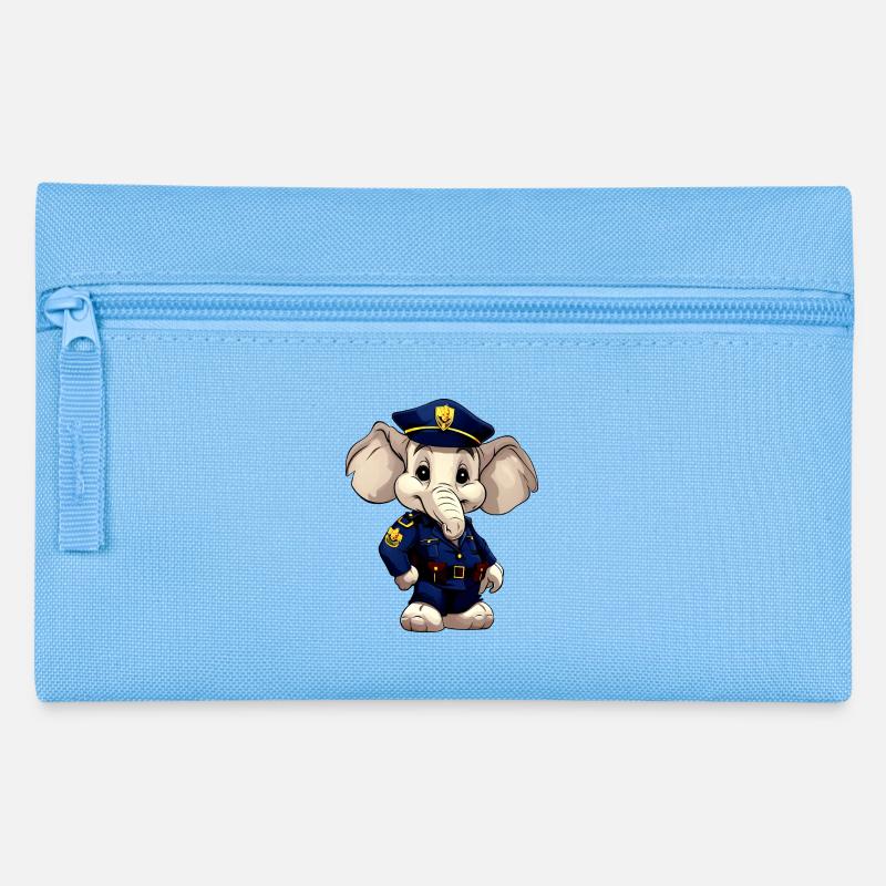 Elefant Polizei - Federtasche - Hellblau