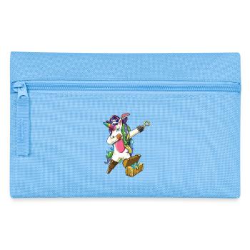 Funny Pirate Unicorn Dabbing Treasure Chest Magic - Pencil Case - light blue - Front