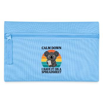 Calm Down I Have It On A Spreadsheet Koala - Pencil Case - light blue - Front