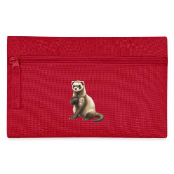 Frettchen Ich liebe Papa-Herz-Grafik - Federtasche - Rot - Vorne