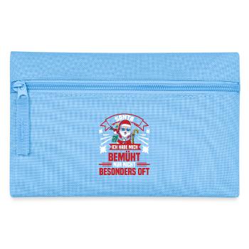 Weihnachtsmann Weihnachtszeit Unartig Weihnachts - Federtasche - Hellblau - Vorne