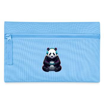 Panda Gaming Animal Video Games Funny Panda - Pencil Case - light blue - Front
