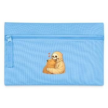 Cozy Skelett mit Capybara – Geborgenheit - Federtasche - Hellblau - Vorne