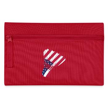 USA Badminton Player Lover American Flag Patriot - Pencil Case - red - Front