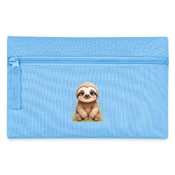 Cute Sloth Sitting - Pencil Case - light blue - Front