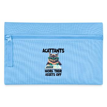 Des comptables drôles travaillent avec leurs actifs - Trousse - bleu clair - Devant