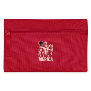 America Bigfoot Funny 4th of July Bigfoot Ameri - Pencil Case - red - Front