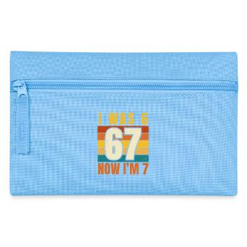 I Was 6 Now I am 7 Years Retro Birthday - Pencil Case - light blue - Front