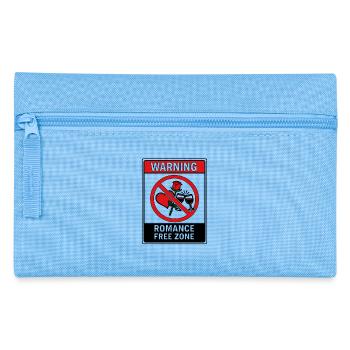Warning Romance Free Zone - Pencil Case - light blue - Front