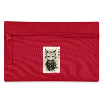 Cats Samurai - Pencil Case - red - Front