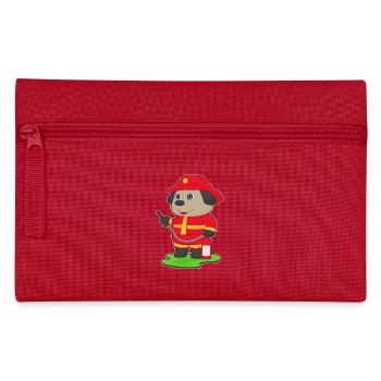 Hund Feuerwehrmann Feuerlöscher Feuerwehr - Federtasche - Rot - Vorne