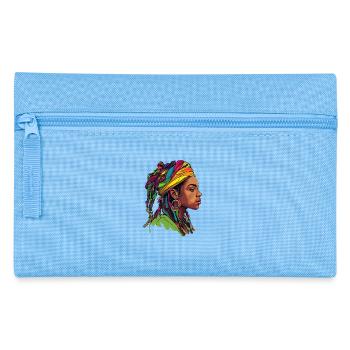 Headwrap Color Explosion Portrait - Pencil Case - light blue - Front