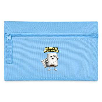 Connards partout : design humoristique 3D - Trousse - bleu clair - Devant