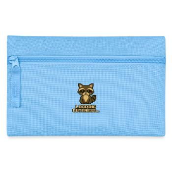 Pixel Waschbär: Niedlichkeit lädt - Federtasche - Hellblau - Vorne