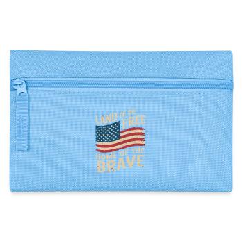 Land of the Free - USA Vintage Flag - Pencil Case - light blue - Front