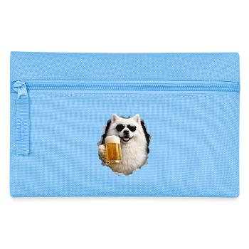 Japanischer Spitz Bier - Federtasche - Hellblau - Vorne