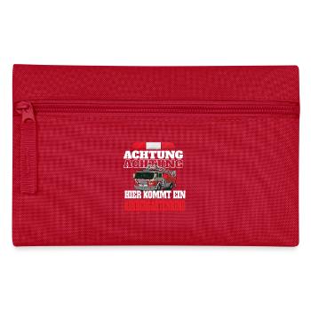 Attention fire truck - Pencil Case - red - Front