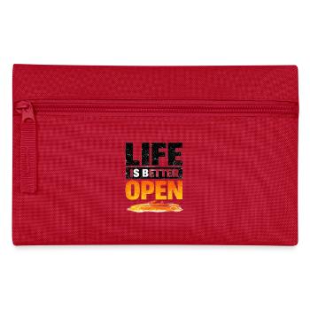 Life is Better Open Cabrio-Style - Federtasche - Rot - Vorne