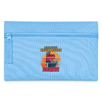 Facteur : VEUILLEZ VIDER LA BOÎTE AUX LETTRES MERCI ! DRÔLE - Trousse - bleu clair - Devant