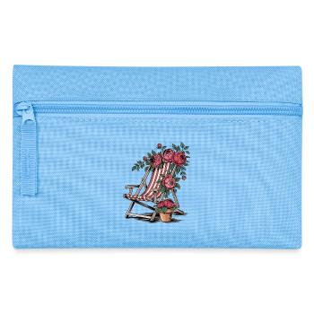 Vintage Deck Chair Shirt – Summer & Flowers - Pencil Case - light blue - Front