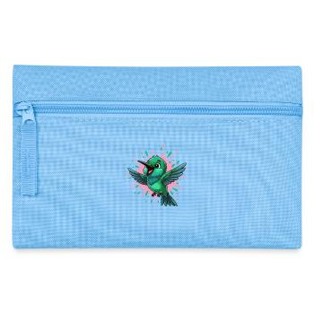 Colibri coloré avec éclaboussures de couleur - Trousse - bleu clair - Devant