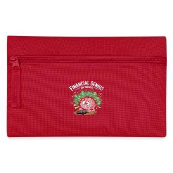  Financial Genius In Theory Lustiges Gestresstes - Federtasche - Rot - Vorne