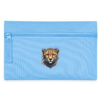 Style Pinceau Néon Tête de Guépard - Trousse - bleu clair - Devant