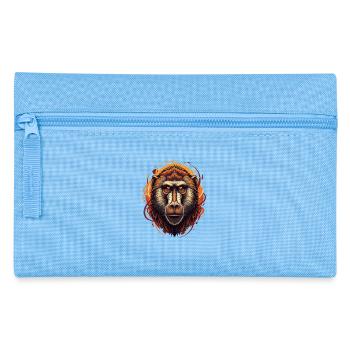 Baboon Monkey Portrait - Pencil Case - light blue - Front