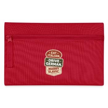 Eat Italian Drive German Marry Slavic Balkan Auto - Federtasche - Rot - Vorne