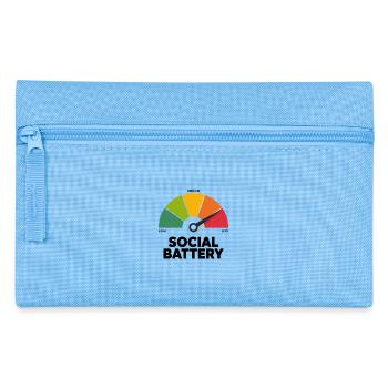 Social Low Battery - Pencil Case - light blue - Front