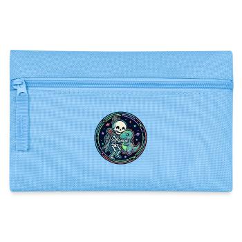 Cosmic Skeleton and Dino Motif - Pencil Case - light blue - Front