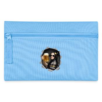 Ada Lovalace mit Sonnenbrille und Bier - Federtasche - Hellblau - Vorne