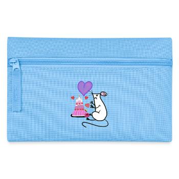 Mouse with Cake Heart Birthday Child - Pencil Case - light blue - Front