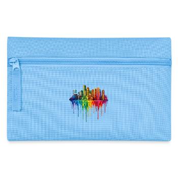 Boston Massachusetts Dripping Paint - Pencil Case - light blue - Front
