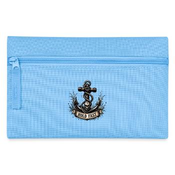  Hold Fast Anker Totenkopf Nautik Seefahrer Pirat - Federtasche - Hellblau - Vorne