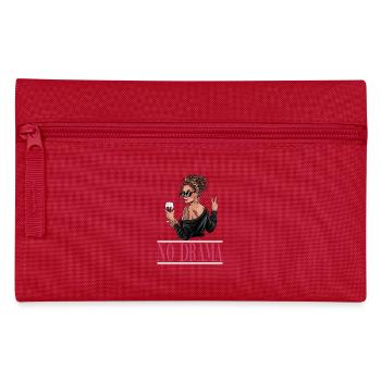  No Drama Weinliebende Sassy Frau Mit Sonnenbrille - Federtasche - Rot - Vorne