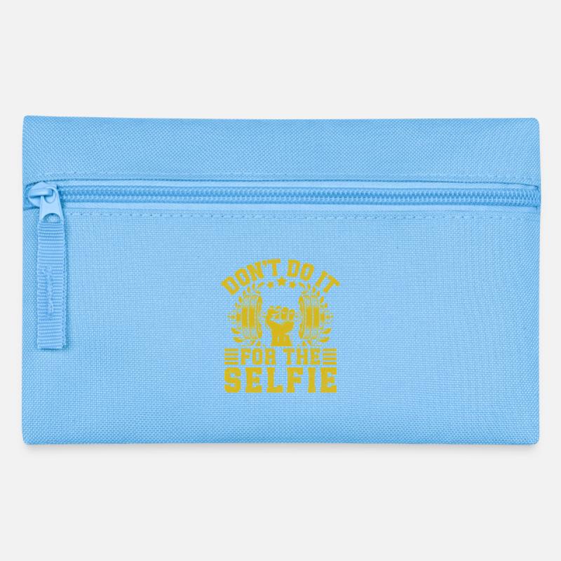 Fitness Motivation Bodybuilder Don ́t Do Selfie - Pencil Case - light blue