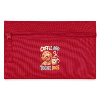 Coffee Dog Doodle Motif - Pencil Case - red - Front