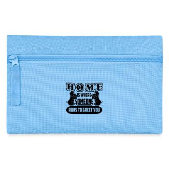 Cairn Terrier Home Is Where Someone Runs To Greet - Pencil Case - light blue - Front