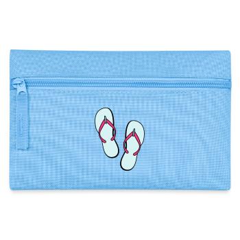 flip flops sommer beach strand party - Federtasche - Hellblau - Vorne