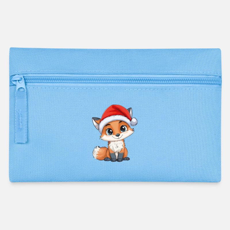 Renard Noël mignon Noël mignon Noël - Trousse - bleu clair