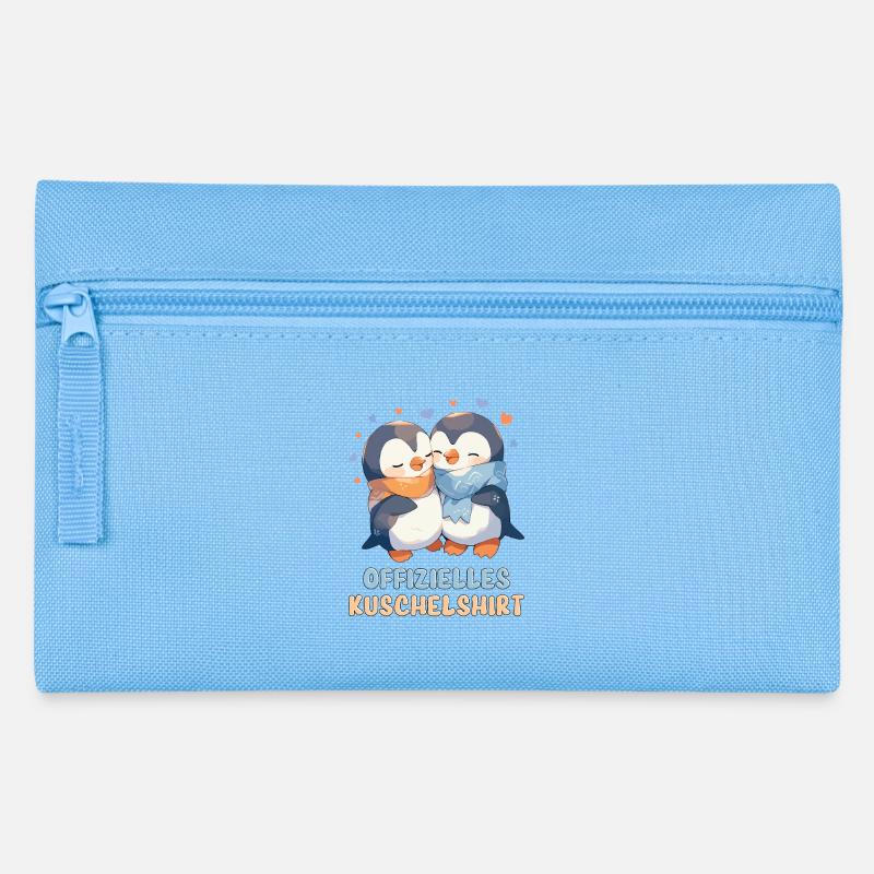Offizielles Kuschelshirt Pinguine Liebe Herz Süß - Federtasche - Hellblau