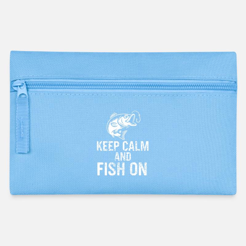 Keep Calm and Fish On - Pencil Case - light blue