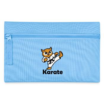 Karate Owl - Pencil Case - light blue - Front