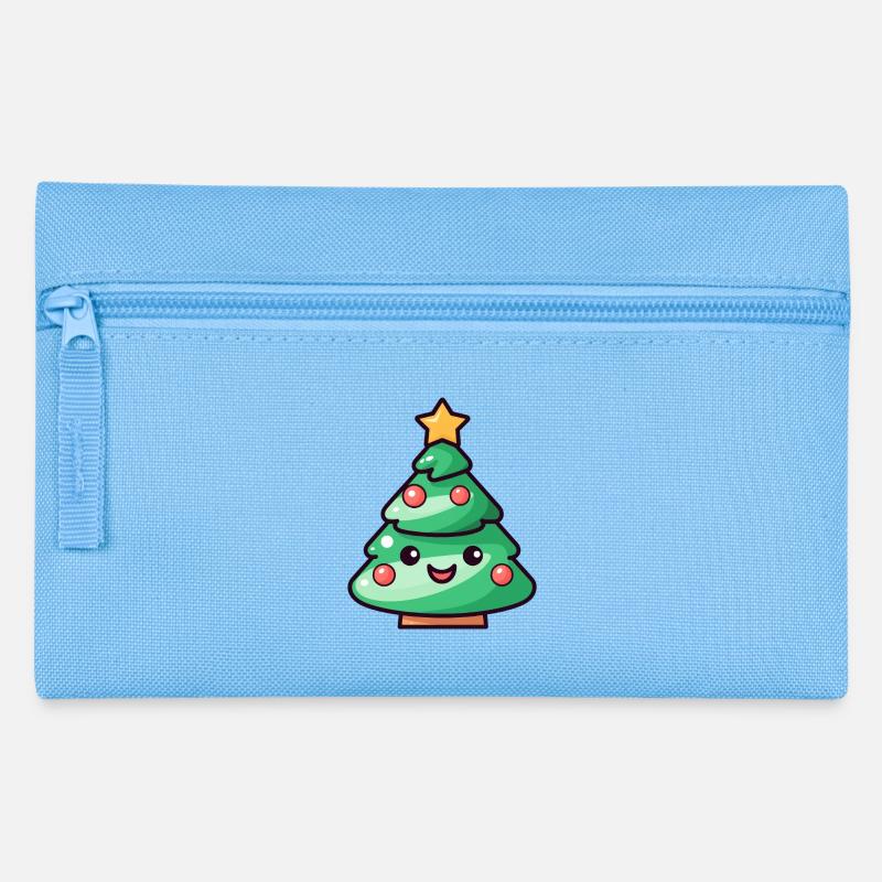 Conception de dessin animé d’arbre de Noël kawaii - Trousse - bleu clair