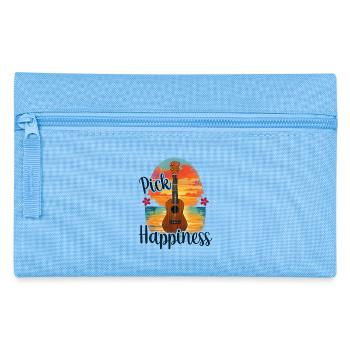 Choisissez le bonheur ! Ukulélé Coucher de soleil - Trousse - bleu clair - Devant
